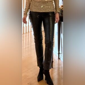 NEW GAP Black Faux Leather Straight Leg Pants ❤️‍🔥